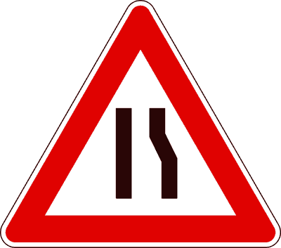 Segnale di strettoia a destra