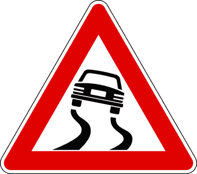 Segnale di strada sdrucciolevole